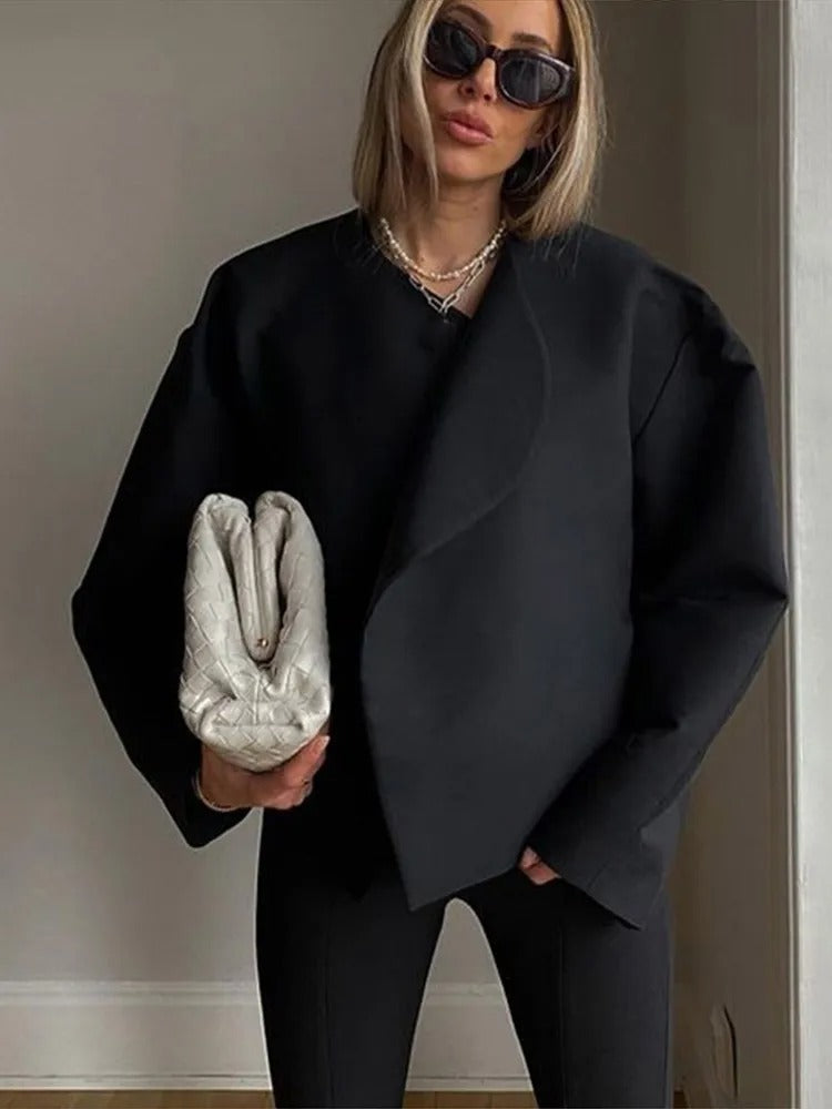 Street-wave Relaxed Wool Short Coat For Women Cozy Luxury Outerwear Chic Versatility