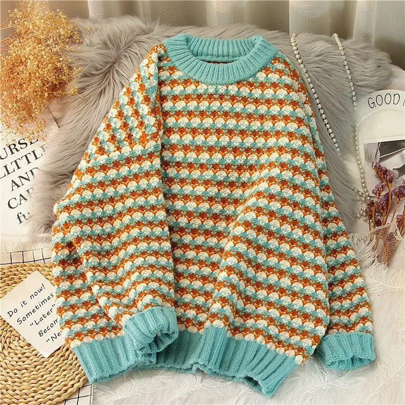 Street-Wave Cozy Knit Sweater With High Collar And Oversized Fit For Women Winter Warmth