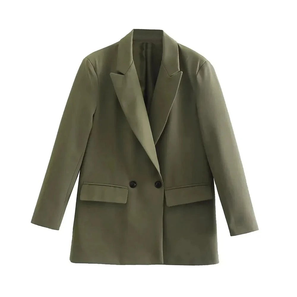 Street Wave Oversized Blazer For Women Trendy Versatile Jacket With Structured Silhouette For Modern Office Wear