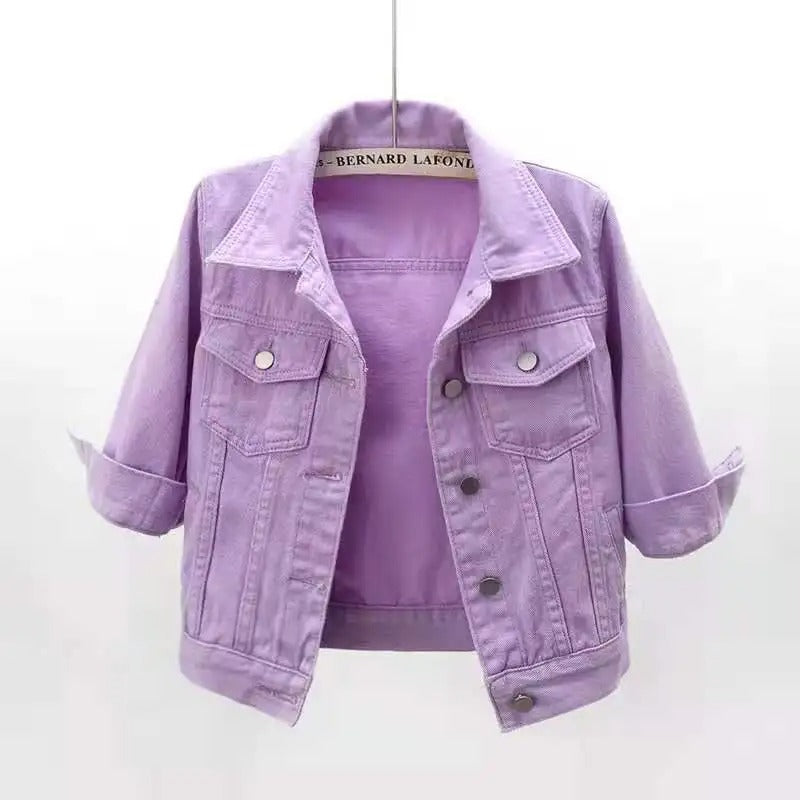 Street-wave Denim Jacket Women Classic Fit With Relaxed Sleeves For Everyday Style