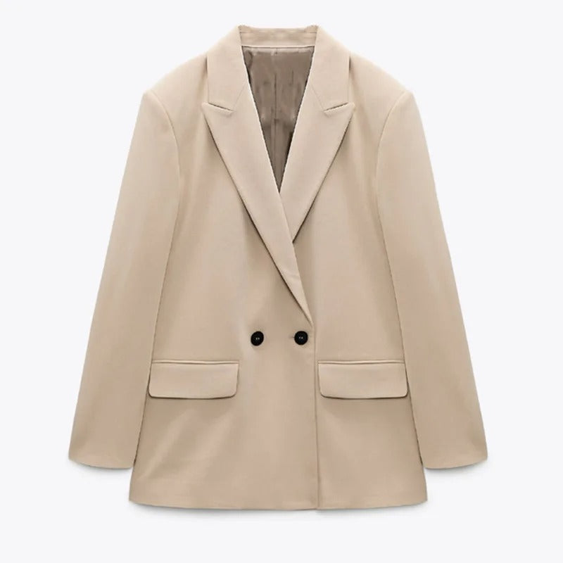 Street Wave Oversized Blazer For Women Trendy Versatile Jacket With Structured Silhouette For Modern Office Wear