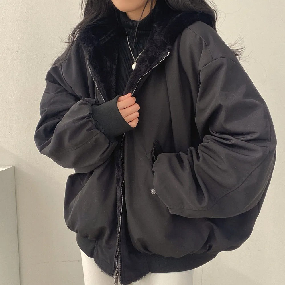Street-Wave Womens Warm Winter Jacket With Cozy Faux Fur Lining Modern Puffer Coat