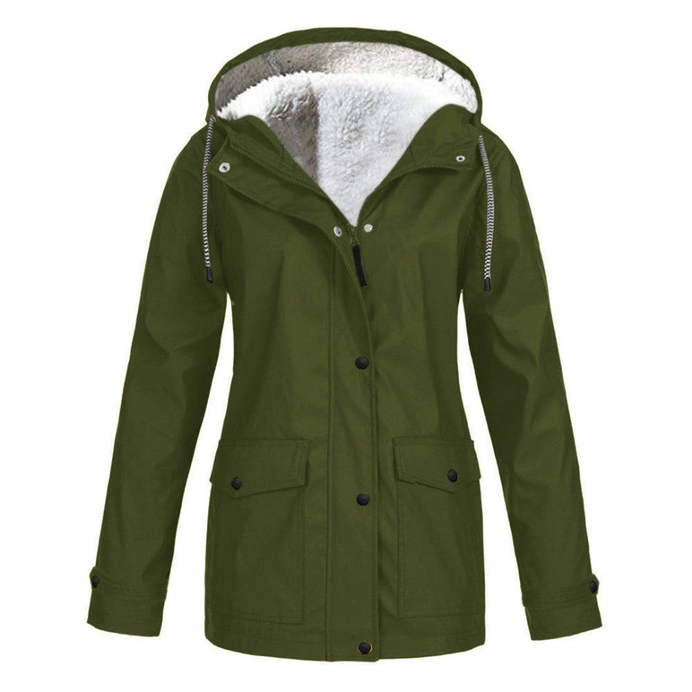 Street Wave Cozy Women Hooded Jacket With Faux Fur Lined Hood For Warm Comfort And Style