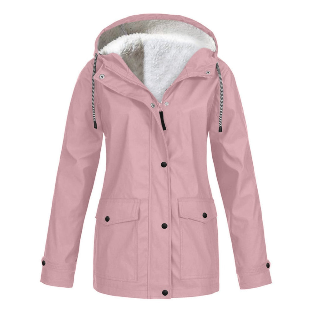 Street Wave Cozy Women Hooded Jacket With Faux Fur Lined Hood For Warm Comfort And Style