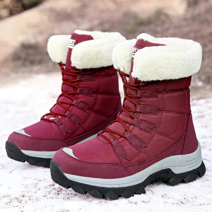 Street-Wave Womens Winter Boots Warm Fur Lined For Cold Weather Durable Comfort Grippy Sole
