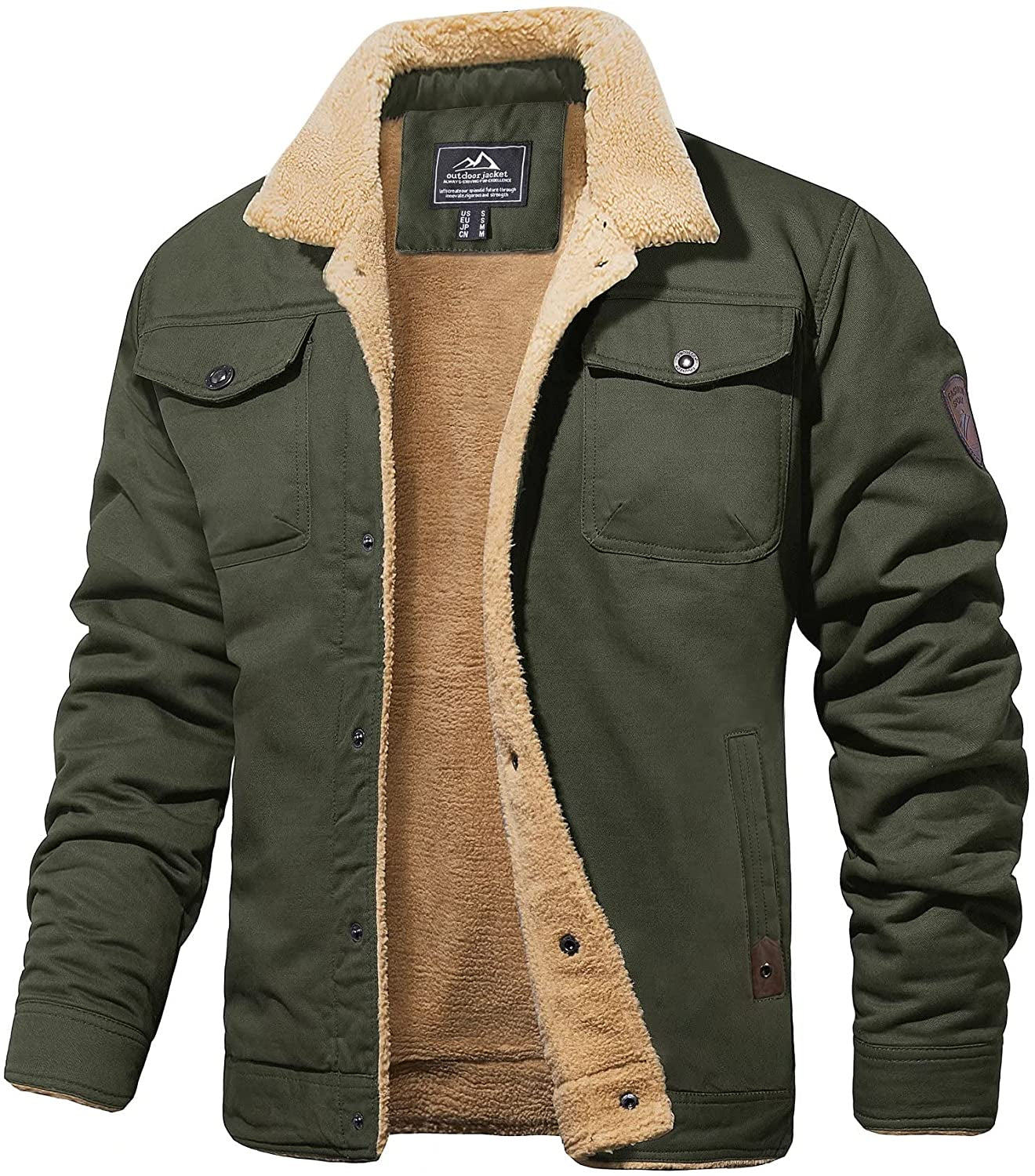 Streetwave Sherpa Lined Winter Jacket Water Resistant Warm Durable Outerwear For Men Cold Weather Gear