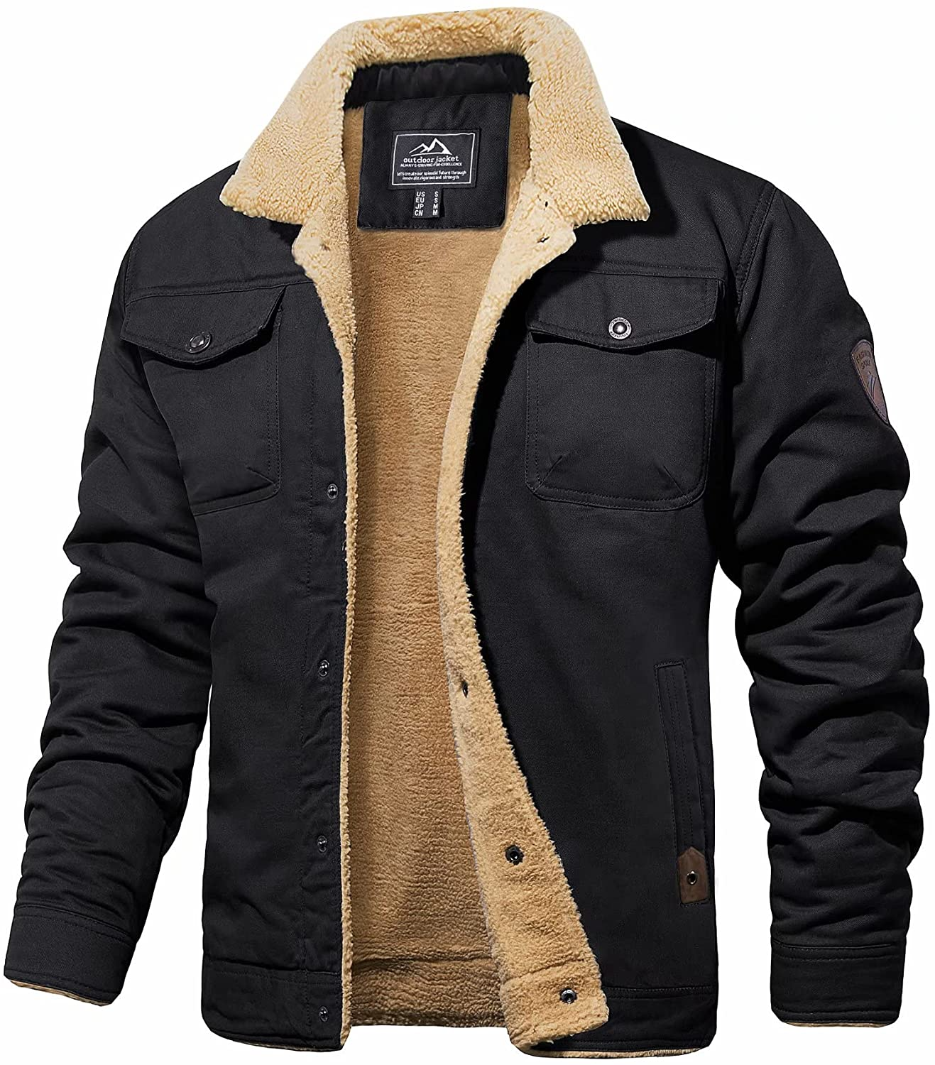 Streetwave Sherpa Lined Winter Jacket Water Resistant Warm Durable Outerwear For Men Cold Weather Gear