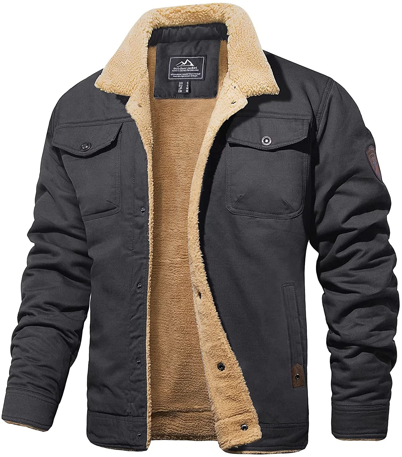 Streetwave Sherpa Lined Winter Jacket Water Resistant Warm Durable Outerwear For Men Cold Weather Gear