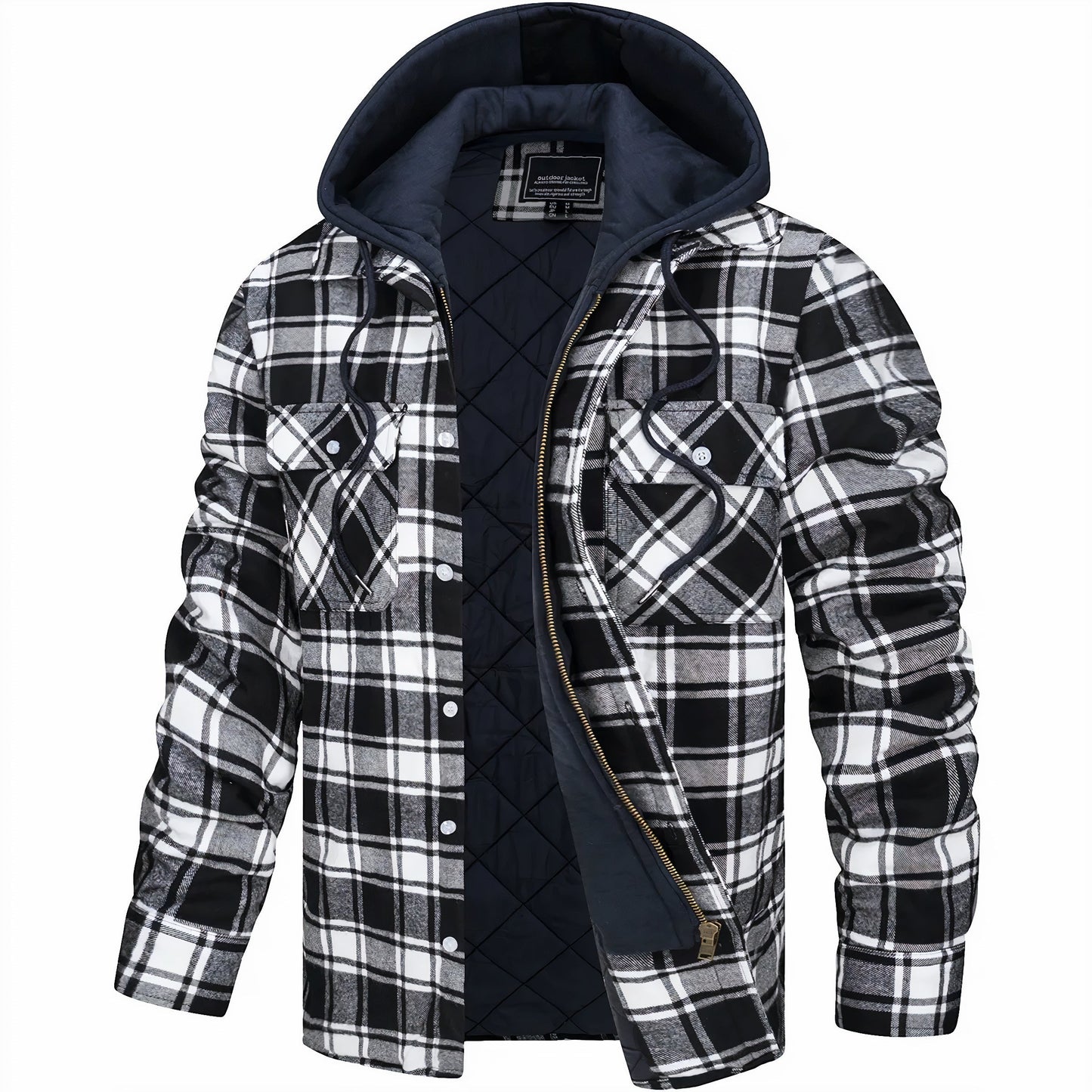 Street-Wave Men's Plaid Quilted Jacket With Warm Lining For City Trips And Weekend Adventures