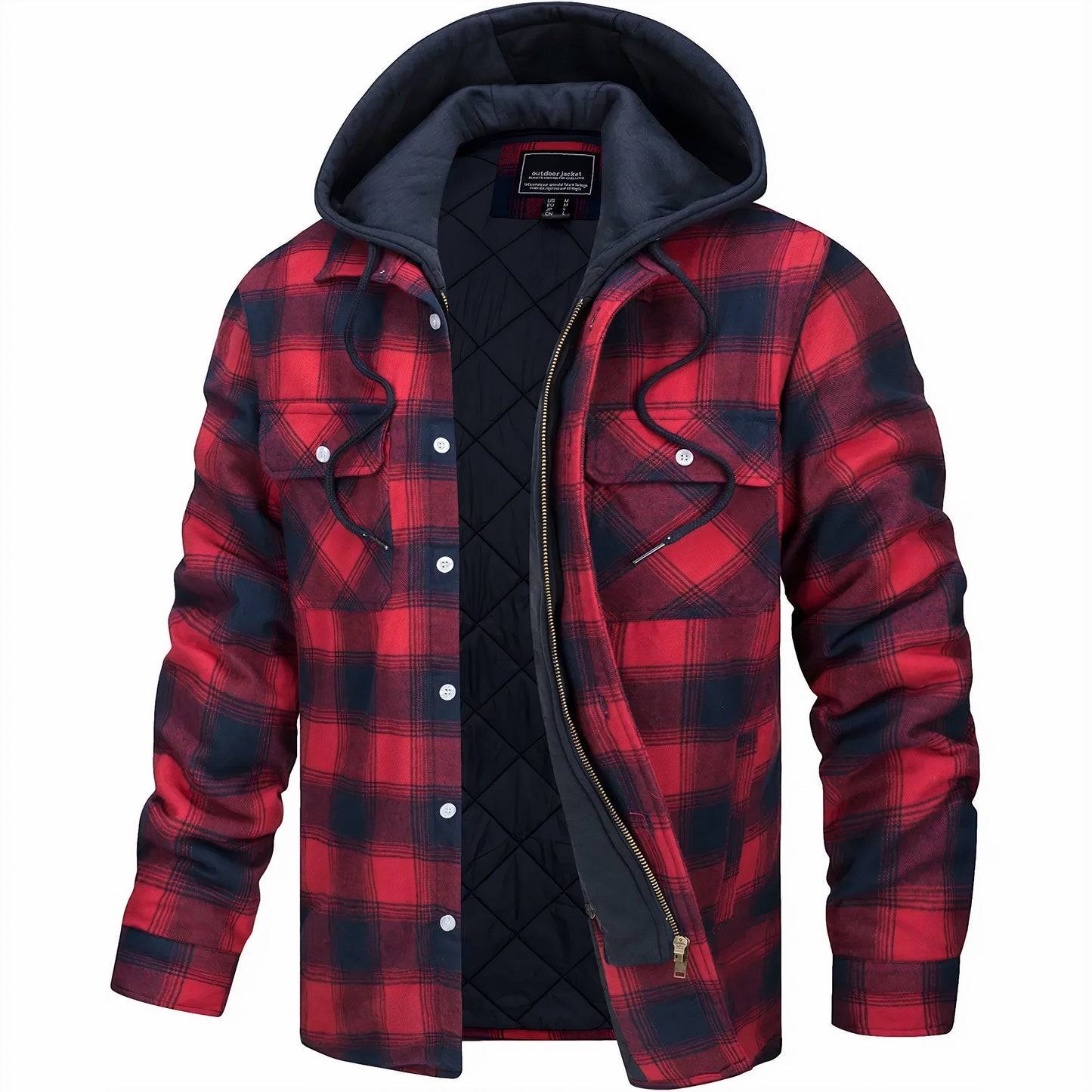 Street-Wave Men's Plaid Quilted Jacket With Warm Lining For City Trips And Weekend Adventures