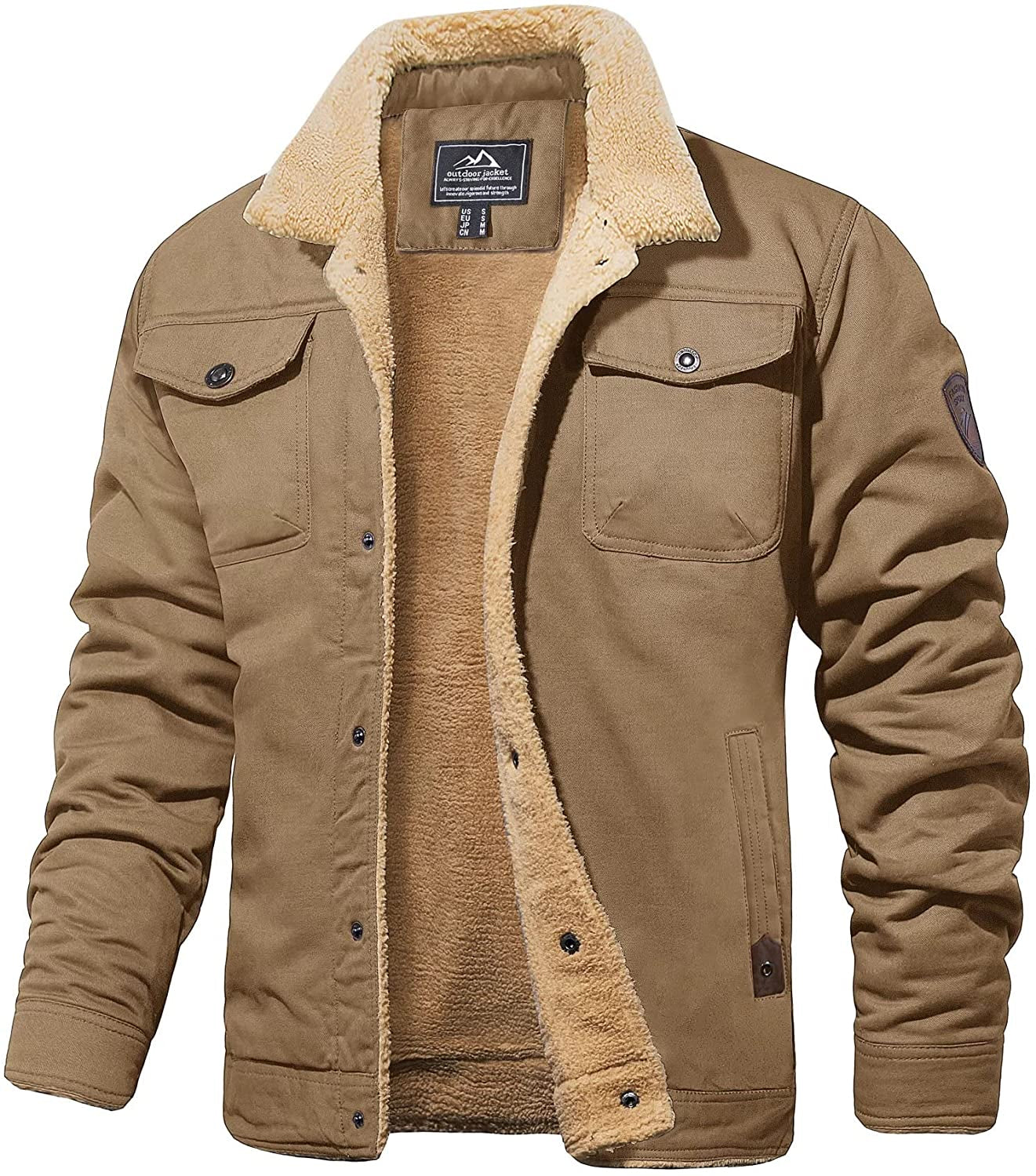 Streetwave Sherpa Lined Winter Jacket Water Resistant Warm Durable Outerwear For Men Cold Weather Gear