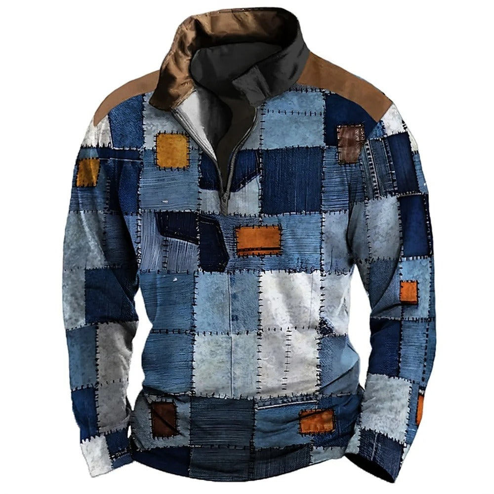 Street-Wave Patchwork Zip Jacket Cotton Bold And Unique Design For Men And Women Everyday Wear