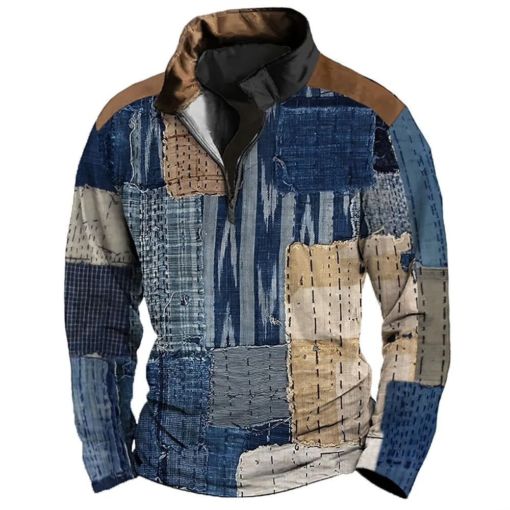 Street-Wave Patchwork Zip Jacket Cotton Bold And Unique Design For Men And Women Everyday Wear