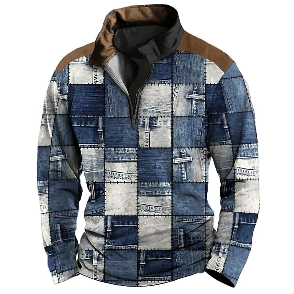 Street-Wave Patchwork Zip Jacket Cotton Bold And Unique Design For Men And Women Everyday Wear