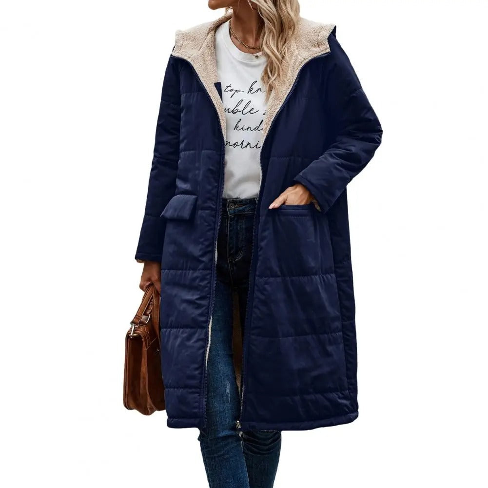 Street-Wave Long Puffer Coat For Women Warmth Cozy Comfort Durable Quilted Outerwear