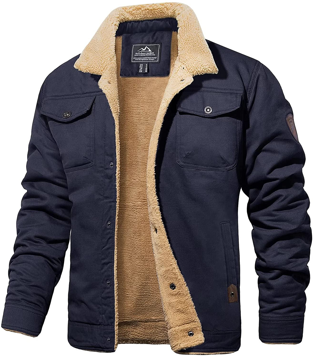 Streetwave Sherpa Lined Winter Jacket Water Resistant Warm Durable Outerwear For Men Cold Weather Gear