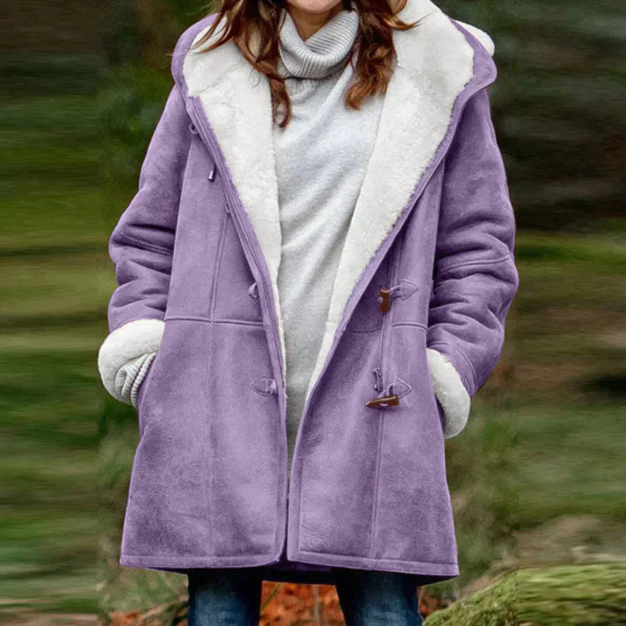 Street-wave Women's Thick Warm Coat With Cozy Shearling Lining For City Weatherproof Protection