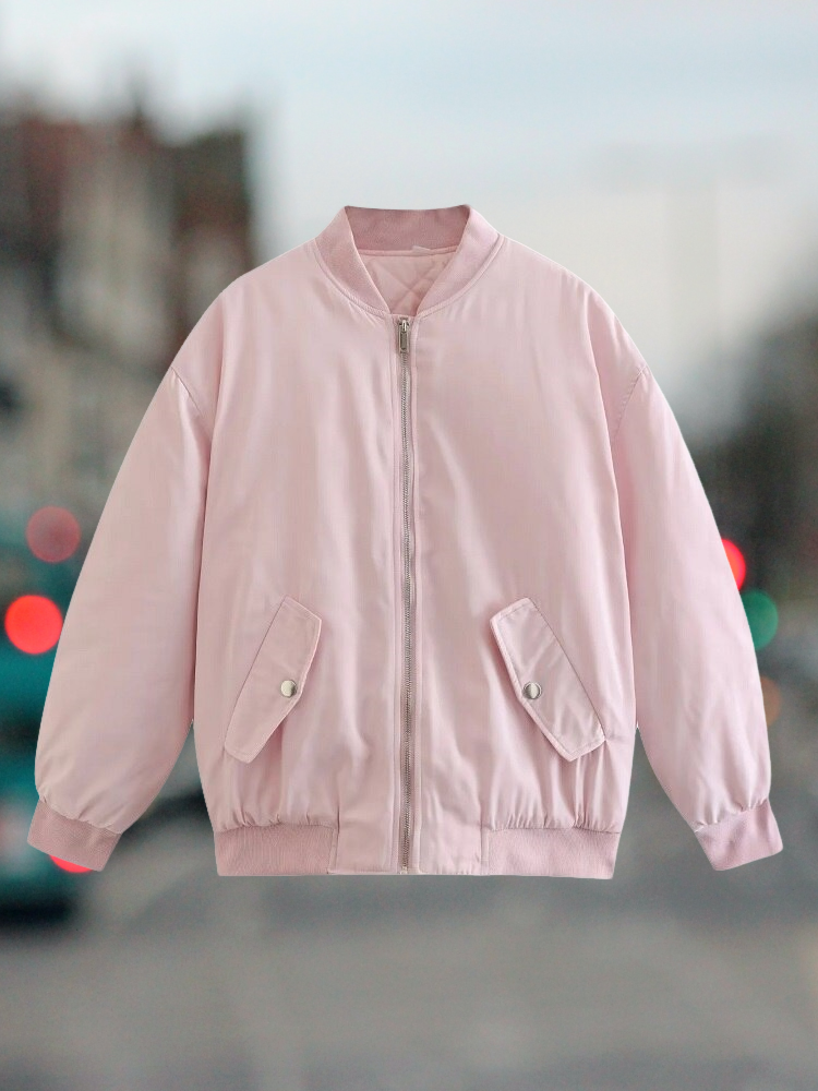 Avelena Oversized Bomber Jacket For Women Urban Streetwear Essential Cozy Fit Statement Piece