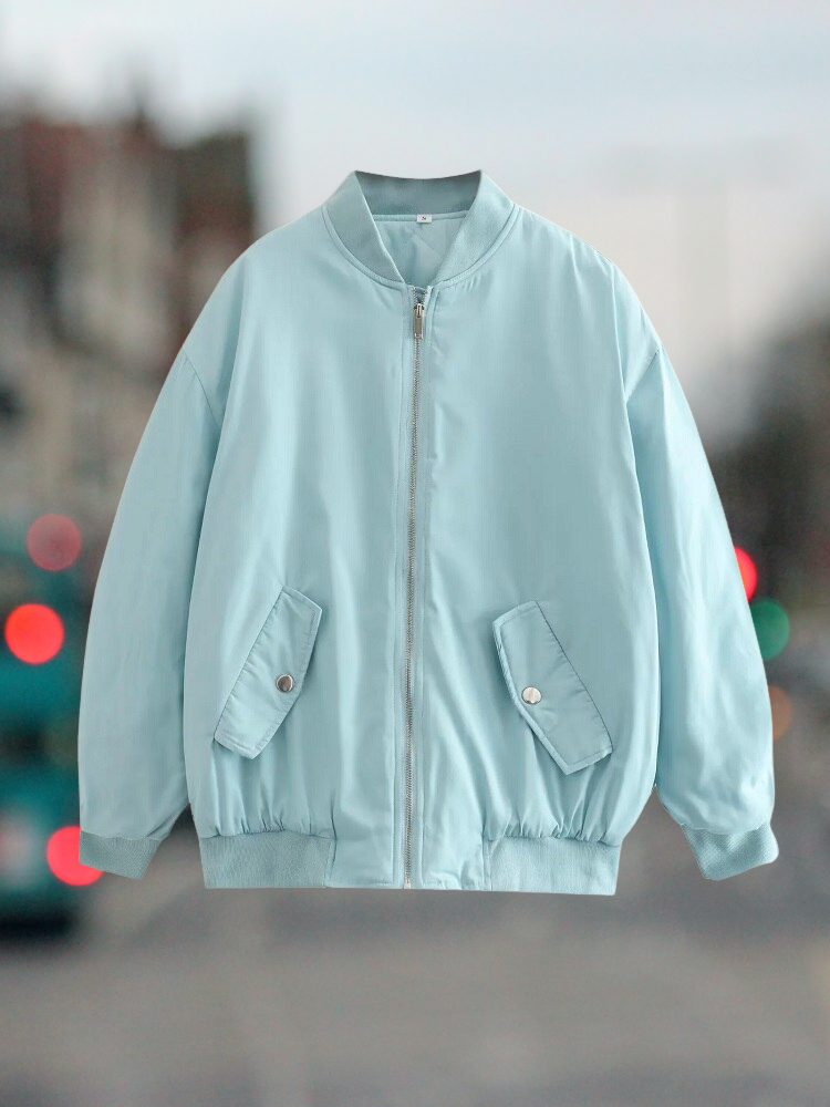 Avelena Oversized Bomber Jacket For Women Urban Streetwear Essential Cozy Fit Statement Piece