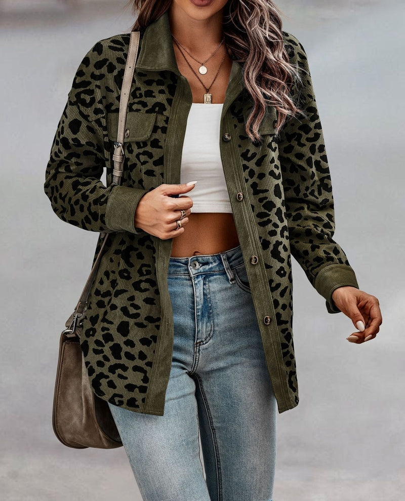 Street-wave Valeria Leopard Print Jacket For Women With Comfortable Fit And Versatile Style