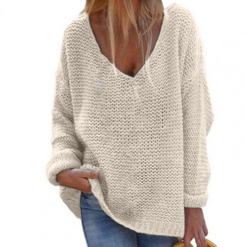 Womens Knit Sweater Alina By Street Wave Relaxed Fit V Neck Cozy Lightweight Casual Everyday