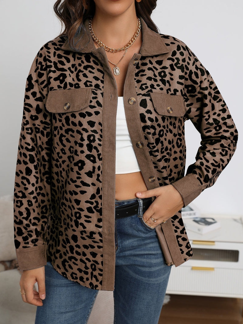 Street-wave Valeria Leopard Print Jacket For Women With Comfortable Fit And Versatile Style