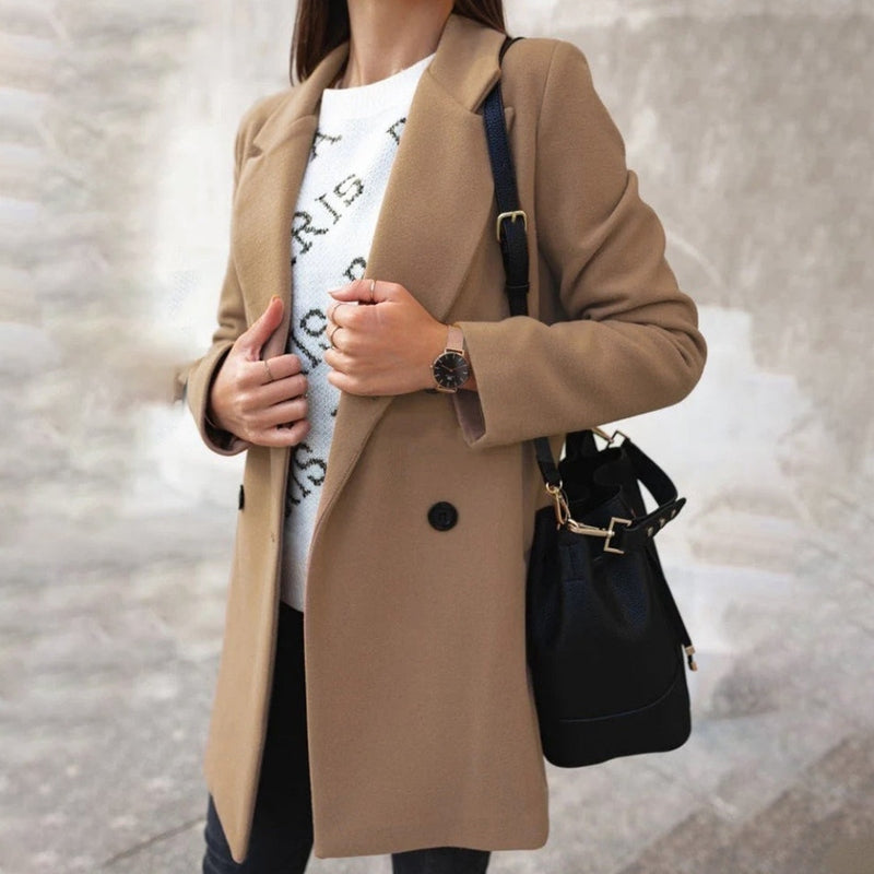 Streetwave Womens Elegant Coat Clarissa Long Wool Overcoat For Fashion Forward Style