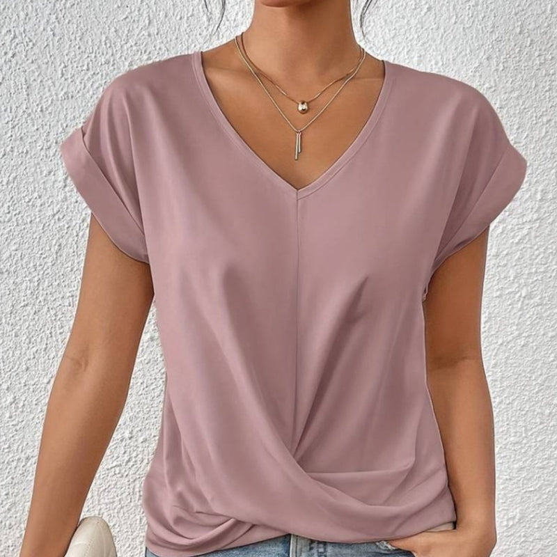 Street-wave V-Neck Elegant Womens Blouse Soft Comfort For Everyday Style And Feminine Silhouette