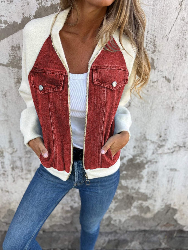 Street-wave Women's Denim Jacket Romina Modern Contrast Design For Everyday Style