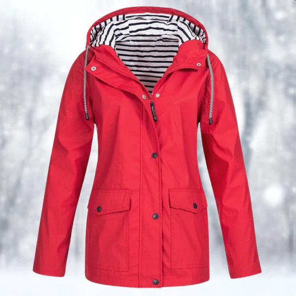 Streetwave Serafina Womens Waterproof Hooded Jacket With Windproof Rain Shield For All Weather