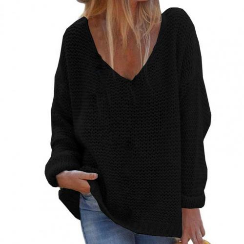 Womens Knit Sweater Alina By Street Wave Relaxed Fit V Neck Cozy Lightweight Casual Everyday