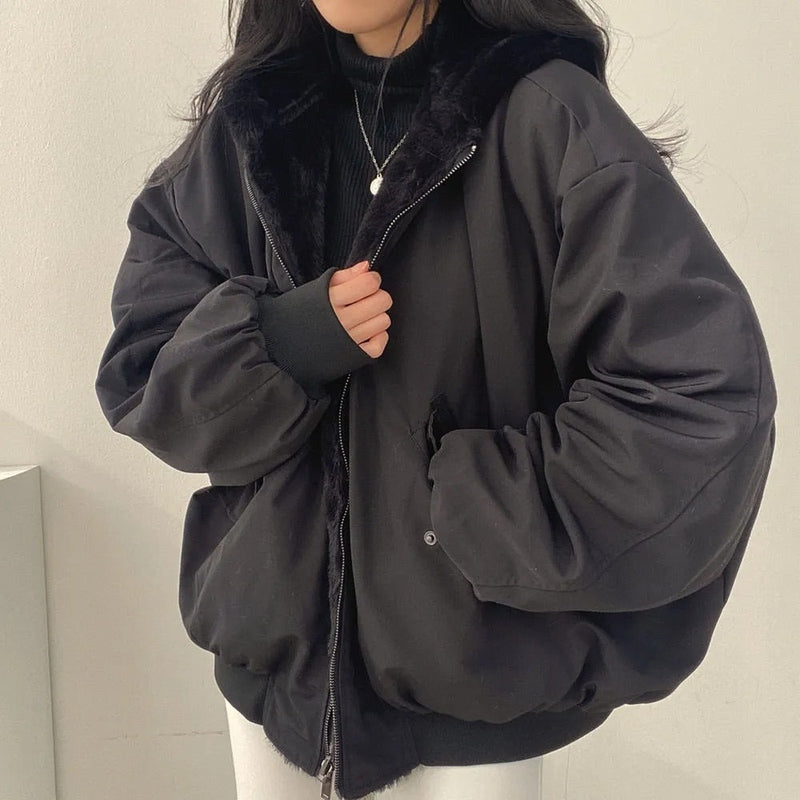 Street-wave Isolde Womens Oversized Winter Jacket With Cozy Faux Fur Lining Warmth And Style