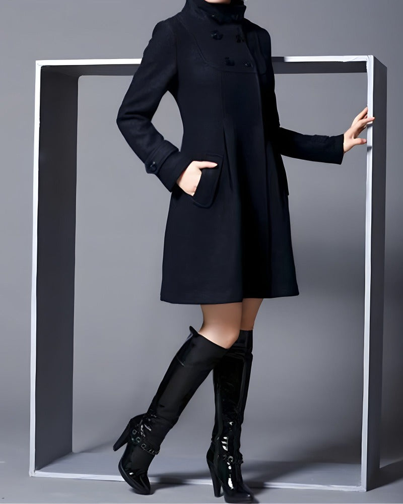 Elegant Buttoned Womens Coat Marcia by Street-wave, Tailored Fit, Warm Wool Blend for Stylish Women