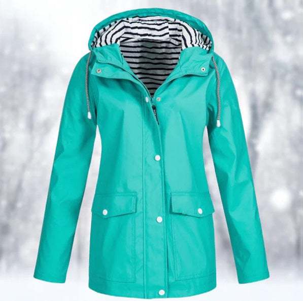 Streetwave Serafina Womens Waterproof Hooded Jacket With Windproof Rain Shield For All Weather