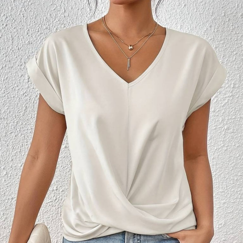 Street-wave V-Neck Elegant Womens Blouse Soft Comfort For Everyday Style And Feminine Silhouette