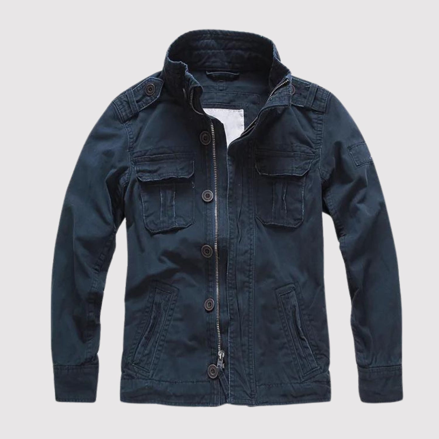 Street-Wave Theodore Regular Fit Denim Jacket For Men With Retro Casual Style And Multiple Pockets
