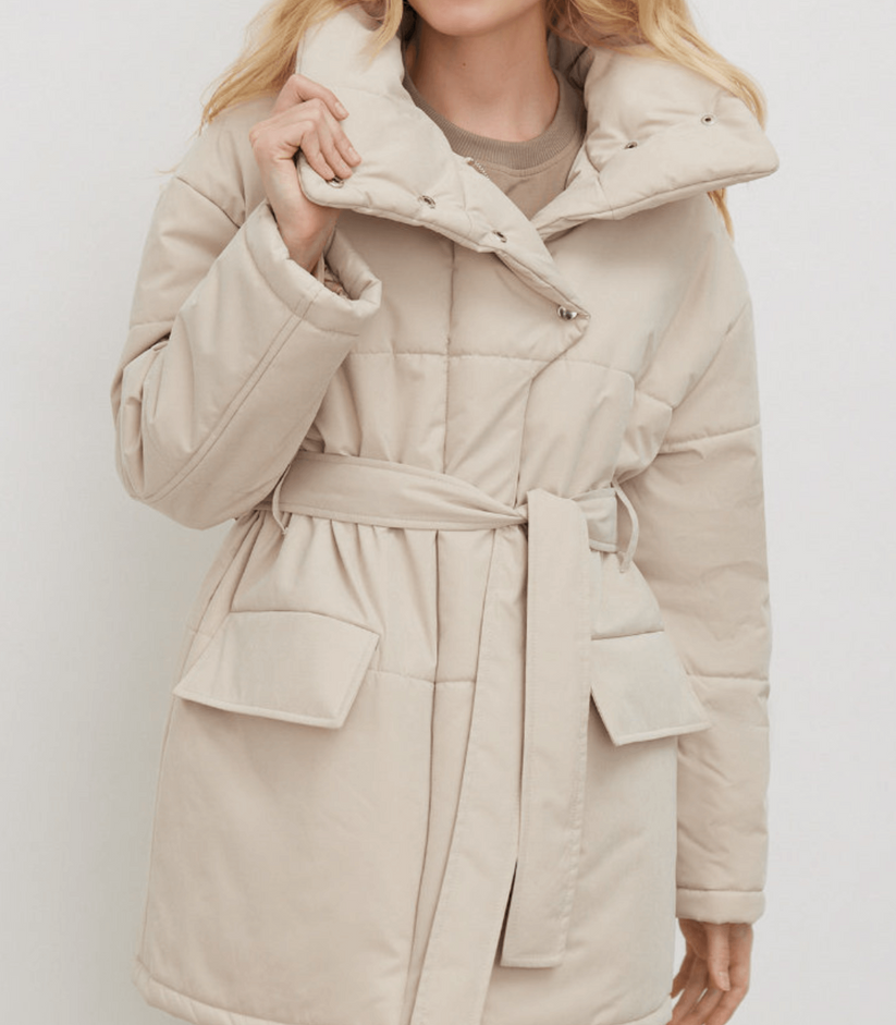 Street-Wave Puffer Office Jacket With Belt Zuzanna For Urban Professionals Elegant Functional And Comfortable