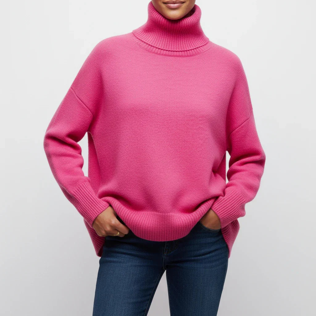 Street Wave Women Oversized Sweater Featuring Cozy Turtleneck Fit