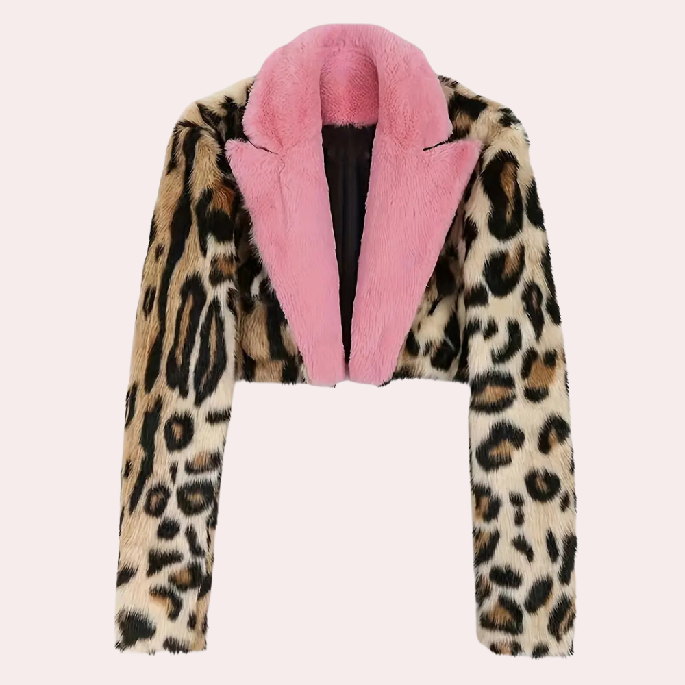Street-Wave Leopard Print Faux Fur Coat For Women Warm Plush Winter Outerwear With Bold Style