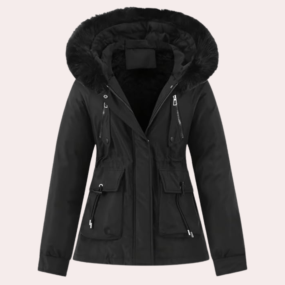 Street-wave Womens Winter Jacket With Hood And Warm Lining Tailored Fit Cozy Cold Weather Coat