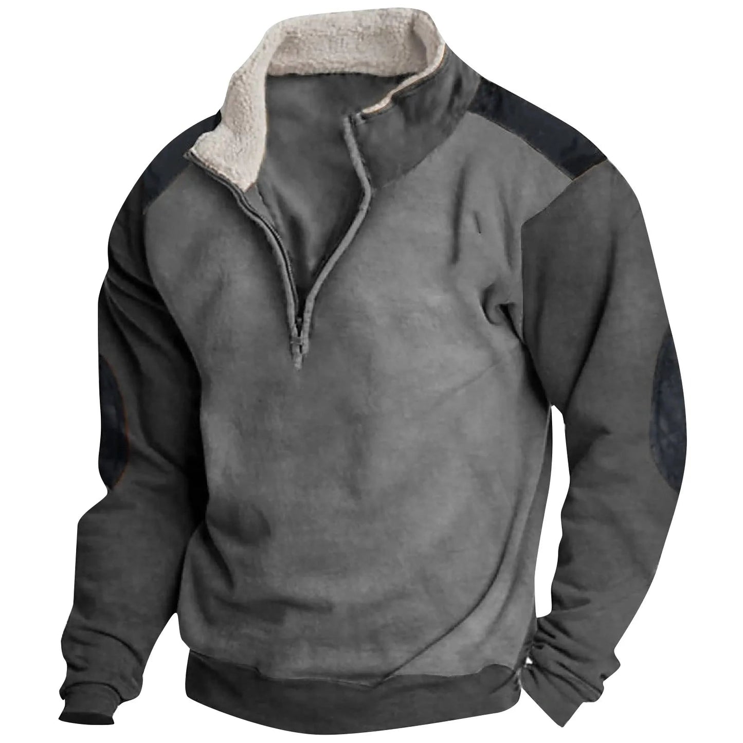Men's Fleece Pullover With Sherpa Lining Warm Comfort Street-wave Bold Statement Look For Men