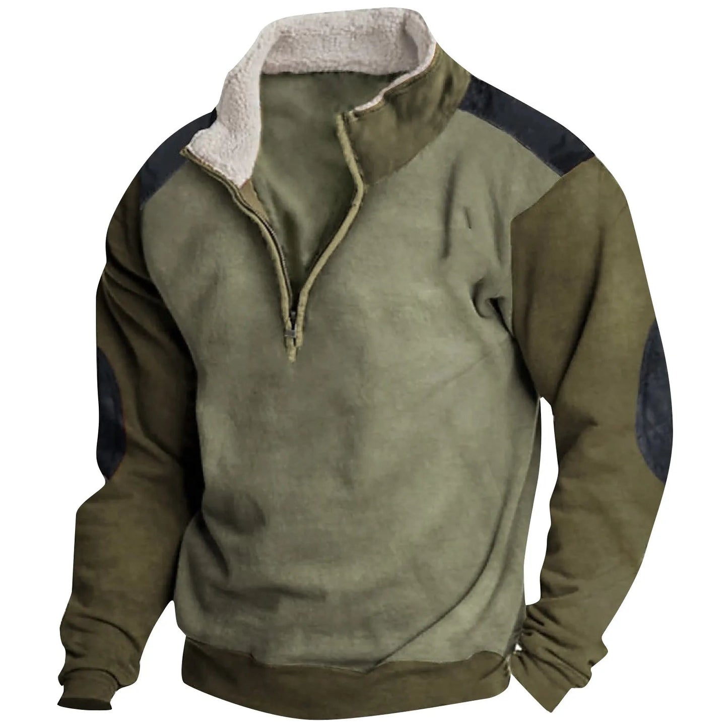 Men's Fleece Pullover With Sherpa Lining Warm Comfort Street-wave Bold Statement Look For Men