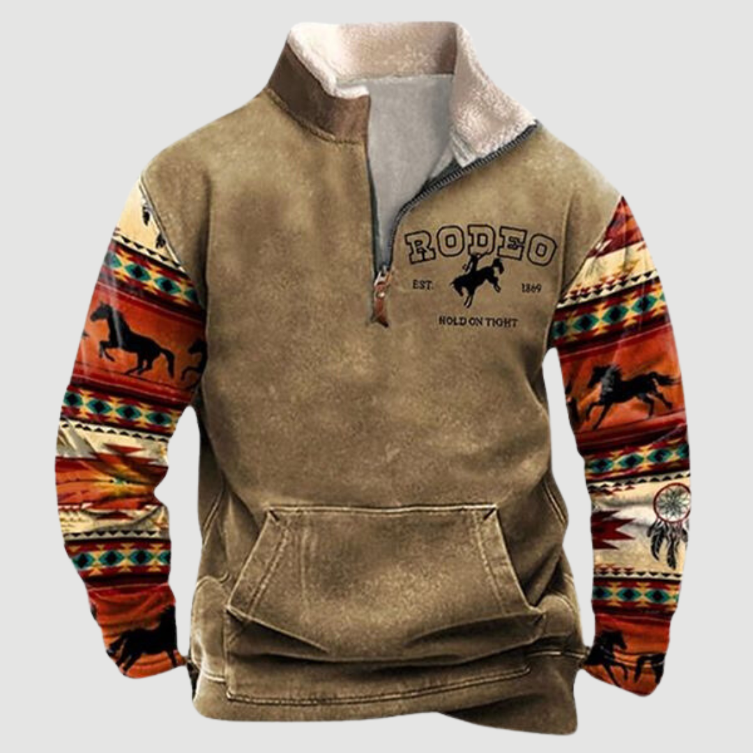 Streetwave Vintage Mens Pullover Warm Fleece Lined Rustic Retro Sweater For Cold Weather Comfort