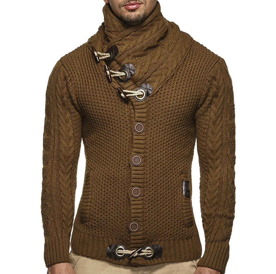 Mens Cable Knit Cardigan Warm Winter Sweater Streetwave Cozy Classic For Cold Weather