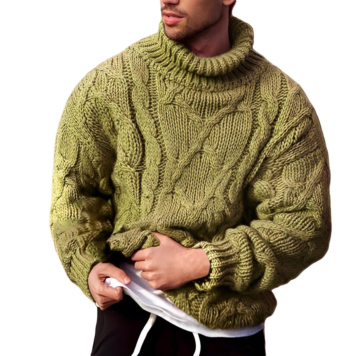 Streetwave Mens Chunky Wool Knit Pullover For Cold Weather And Everyday Comfort For Men