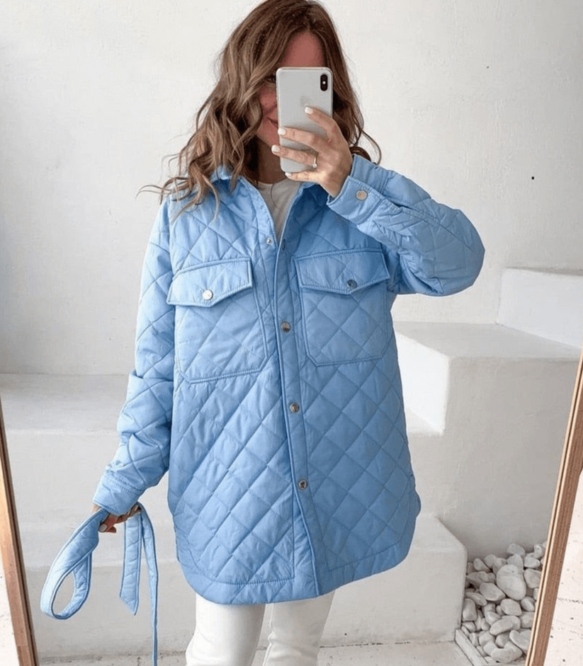 Street-wave Oversized Quilted Puffer Jacket For Women Belted Warm Cozy Easy Care