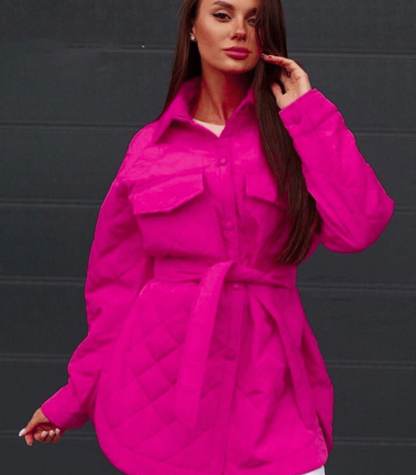 Street-wave Oversized Quilted Puffer Jacket For Women Belted Warm Cozy Easy Care