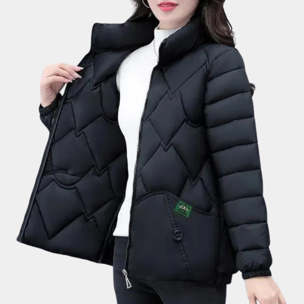 Street Wave Insulated Winter Jacket For Women, Cozy Quilted Puffer Coat With Warmth