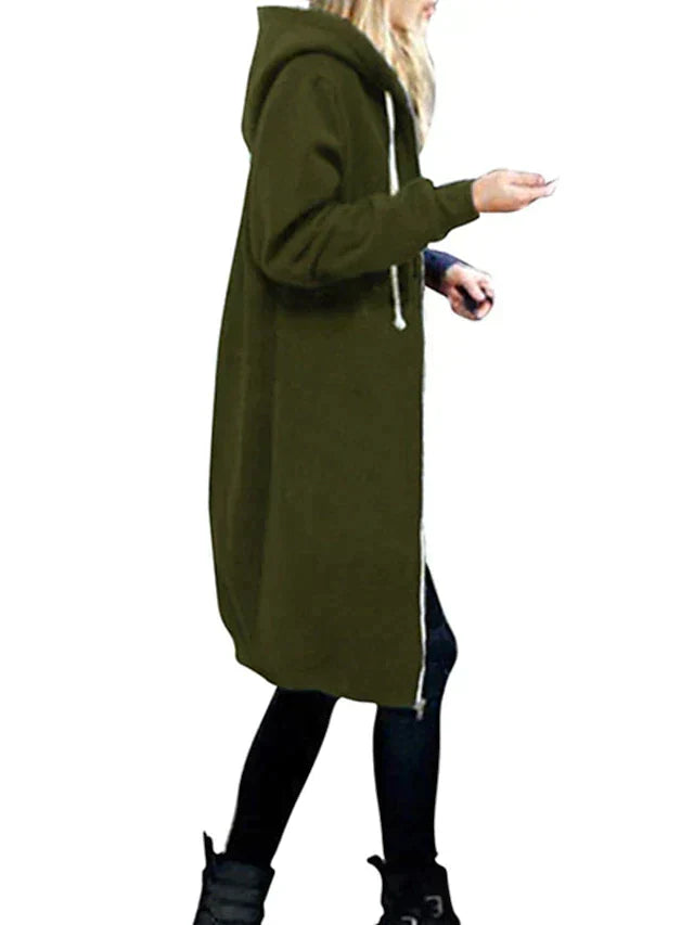 Streetwave Hooded Knit Coat For Women Cozy Versatile Midlength Sweater Jacket Fall And Winter