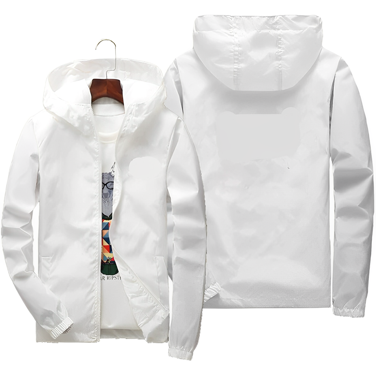 Street Wave Windbreaker Jacket For Men Warm Water Resistant Everyday All Weather Outerwear